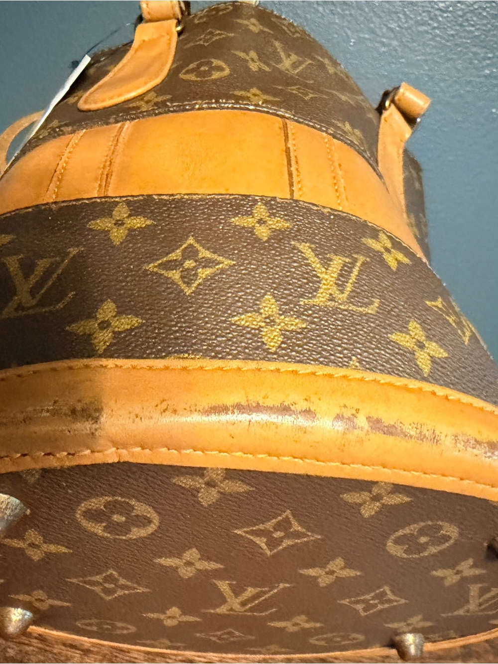 Louis Vuitton Vintage 1970’s Brown Monogram and Tan Leather Bucket Bag COA - Picture 6 of 13
